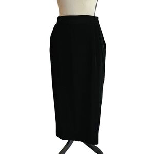 Vintage Christian Dior Black Velvet Skirt 29in Waist Size 14 UK Dior Separates